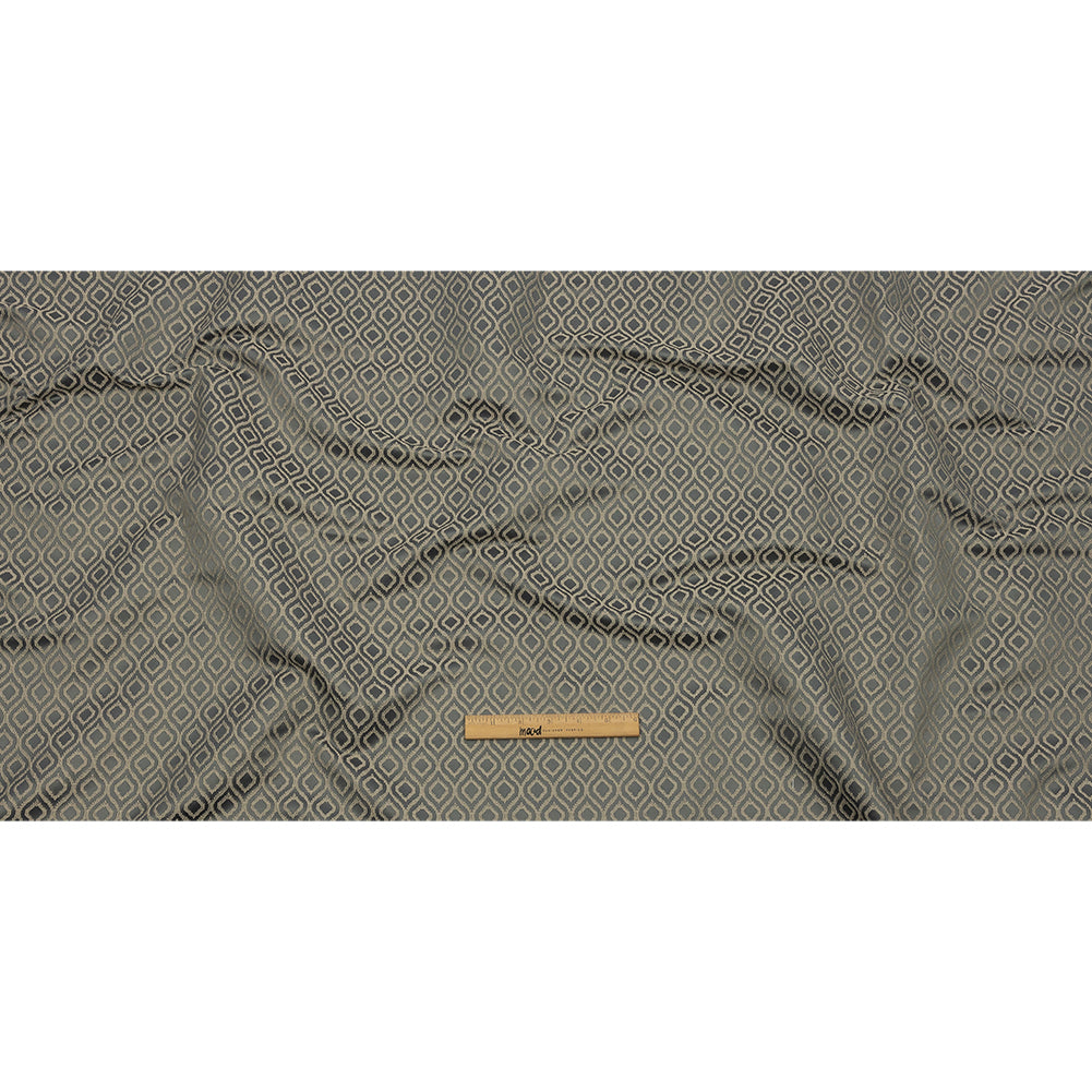 Drapery Jacquard - Graphite Simple Ogees - British Imported Full