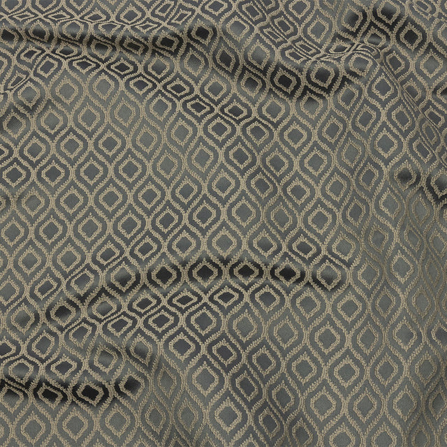 Drapery Jacquard - Graphite Simple Ogees - British Imported
