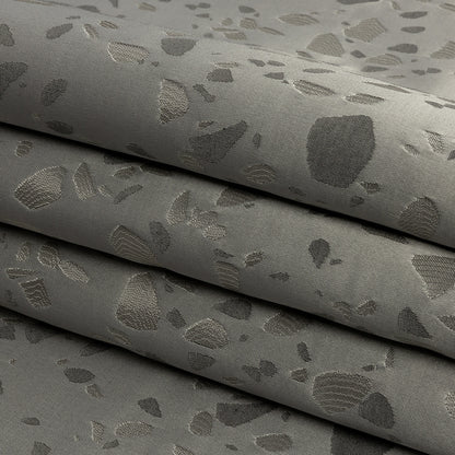Metallic Satin-Faced Drapery Jacquard - Platinum Pebbles - British Imported Folded
