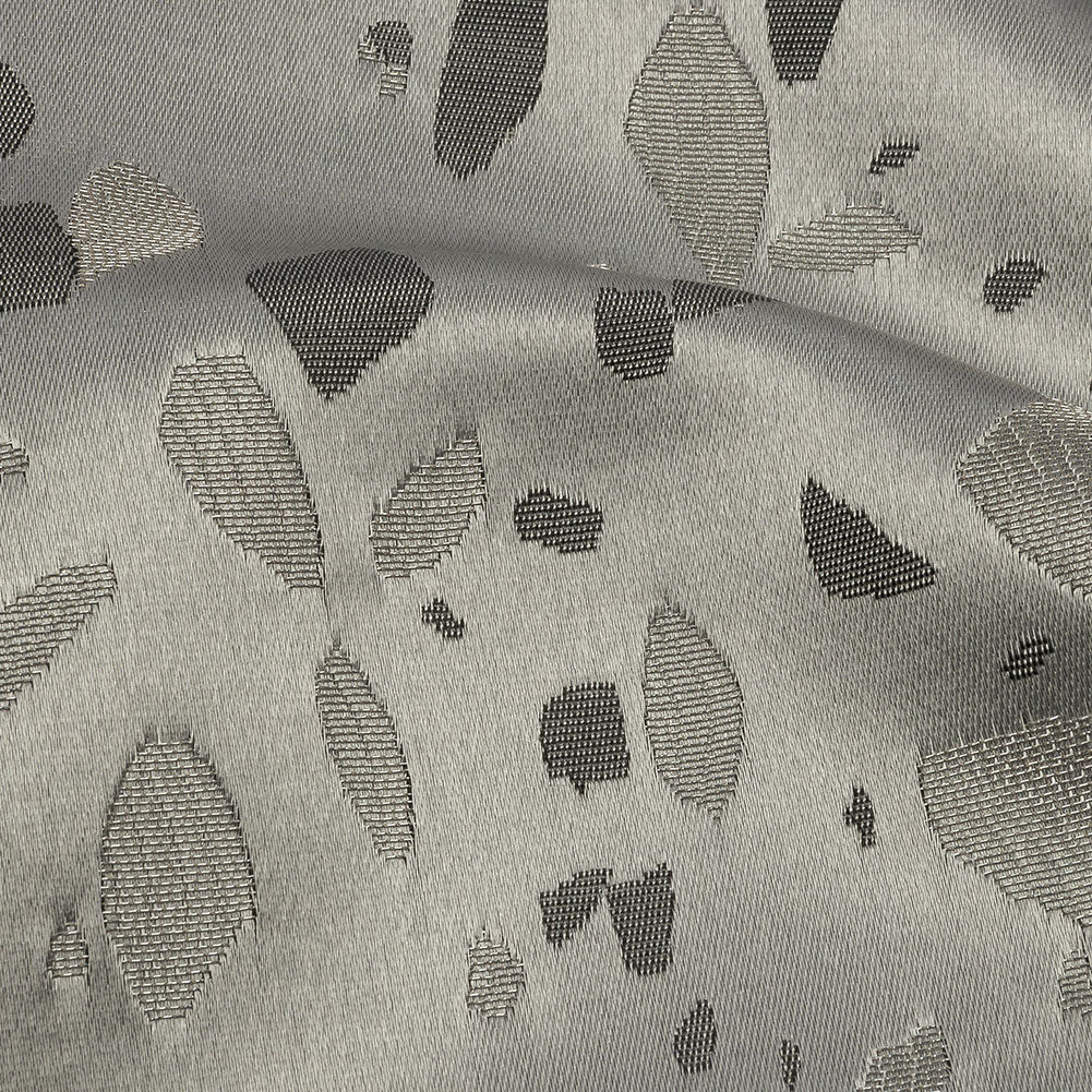 Metallic Satin-Faced Drapery Jacquard - Platinum Pebbles - British Imported Detail
