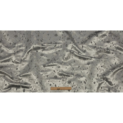 Metallic Satin-Faced Drapery Jacquard - Platinum Pebbles - British Imported Full