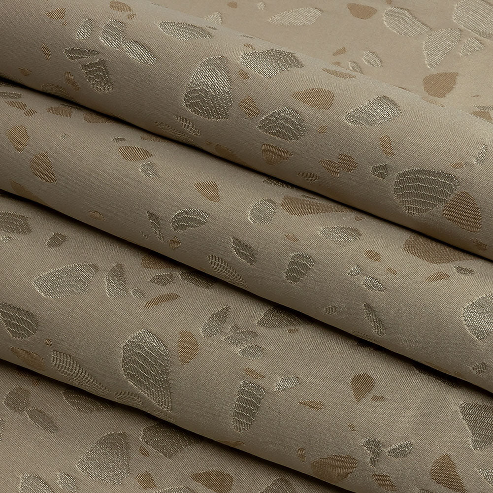 Metallic Satin-Faced Drapery Jacquard - Sandstone Pebbles - British Imported Folded