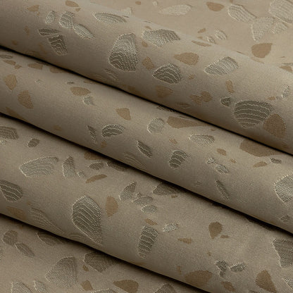 Metallic Satin-Faced Drapery Jacquard - Sandstone Pebbles - British Imported Folded