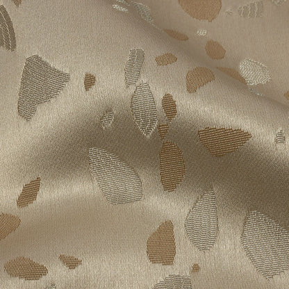 Metallic Satin-Faced Drapery Jacquard - Sandstone Pebbles - British Imported Detail