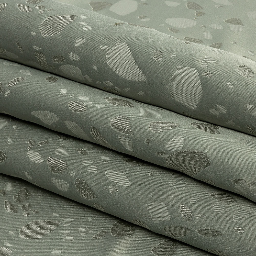 Metallic Satin-Faced Drapery Jacquard - Spa Pebbles - British Imported Folded