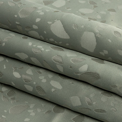 Metallic Satin-Faced Drapery Jacquard - Spa Pebbles - British Imported Folded