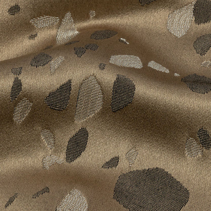 Metallic Satin-Faced Drapery Jacquard - Truffle Pebbles - British Imported Detail
