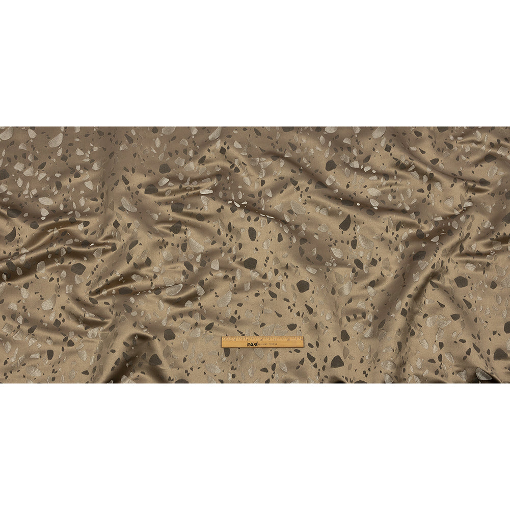 Metallic Satin-Faced Drapery Jacquard - Truffle Pebbles - British Imported Full