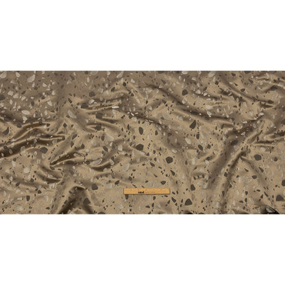 Metallic Satin-Faced Drapery Jacquard - Truffle Pebbles - British Imported Full