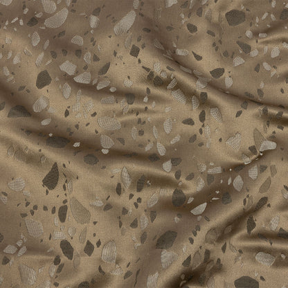 Metallic Satin-Faced Drapery Jacquard - Truffle Pebbles - British Imported