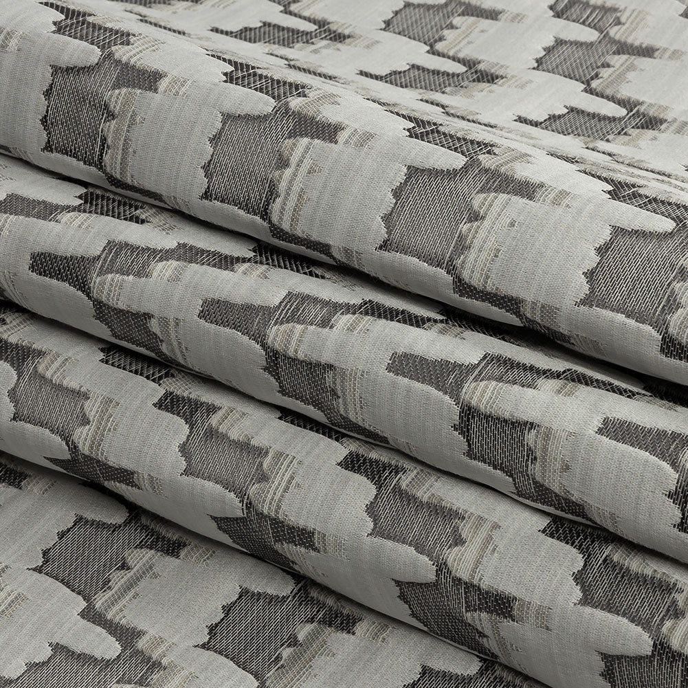 Drapery Jacquard - Aluminium Abstract Clouds - British Imported Folded