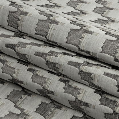 Drapery Jacquard - Aluminium Abstract Clouds - British Imported Folded