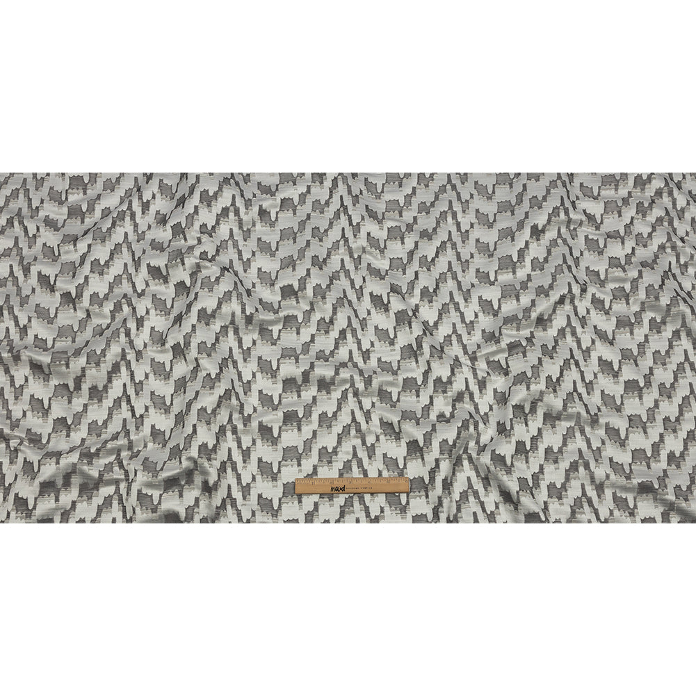 Drapery Jacquard - Aluminium Abstract Clouds - British Imported Full