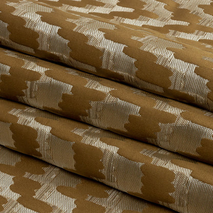 Drapery Jacquard - Brass Abstract Clouds - British Imported Folded