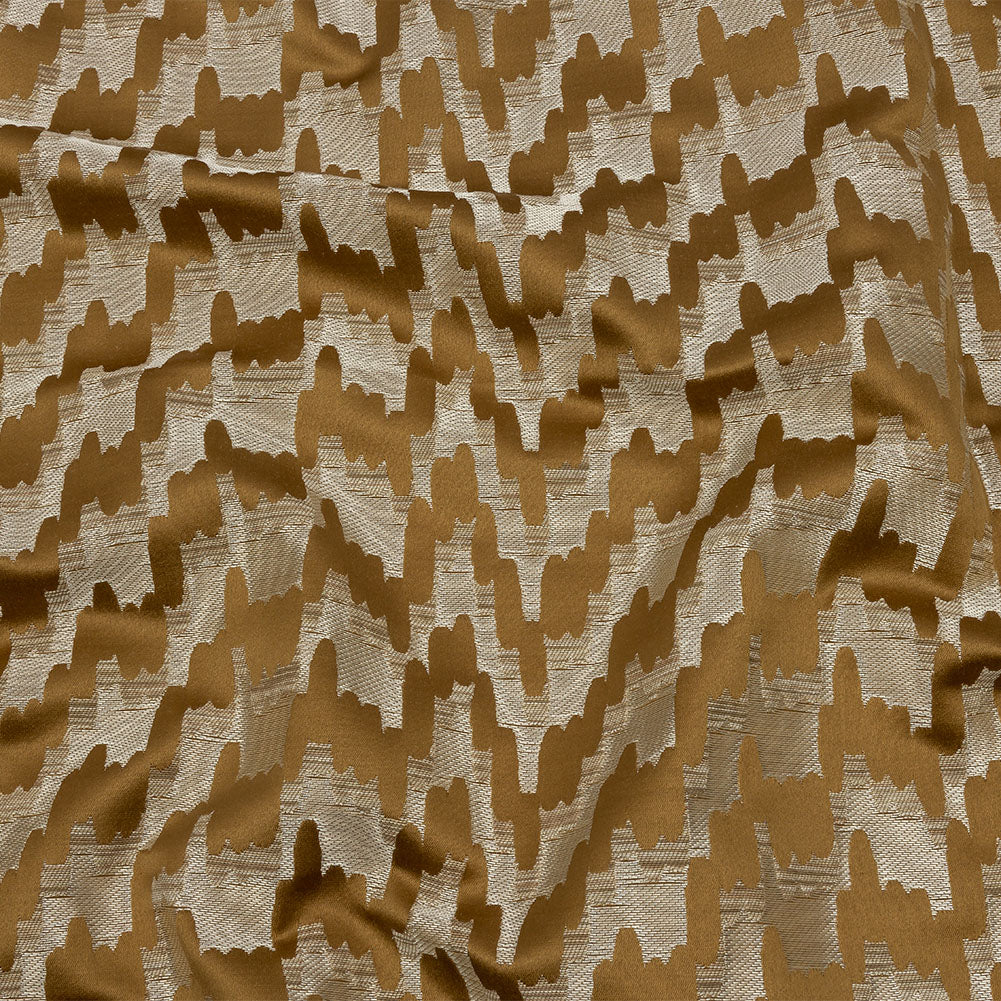 Drapery Jacquard - Brass Abstract Clouds - British Imported