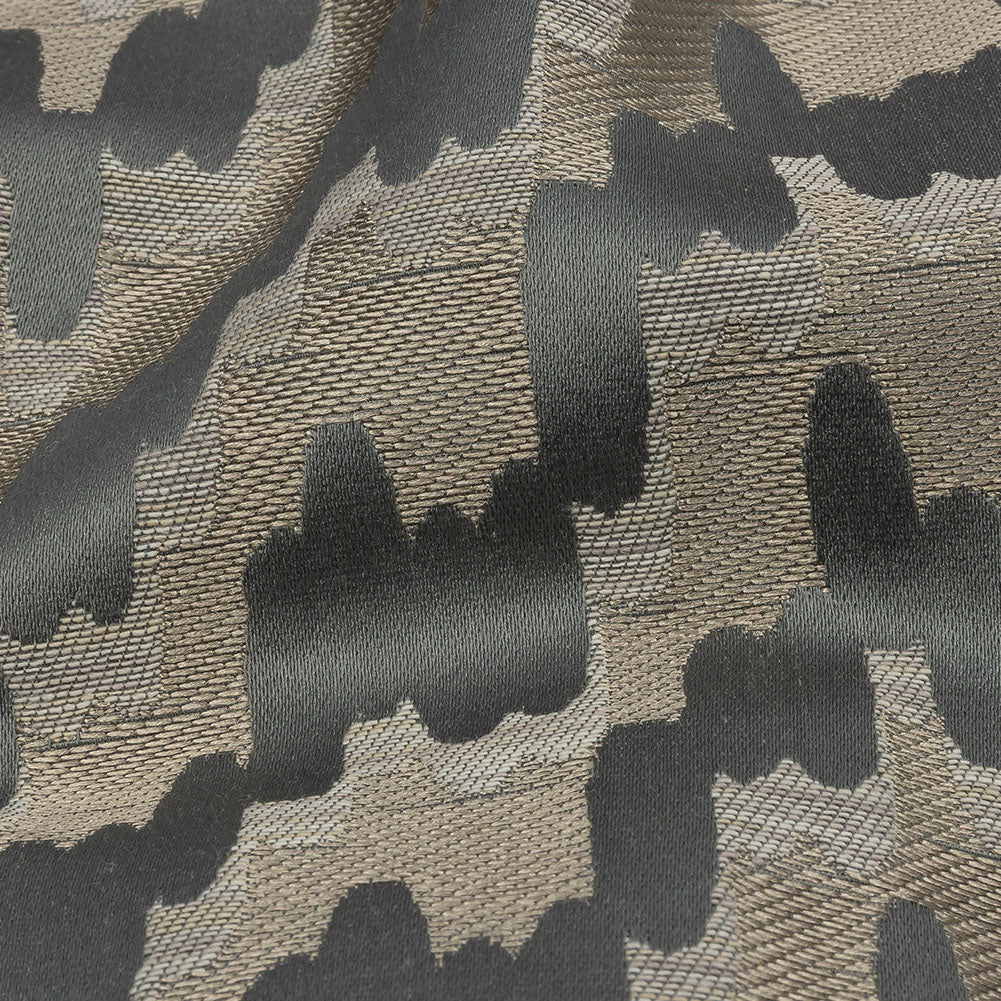 Drapery Jacquard - Slate Abstract Clouds - British Imported Detail