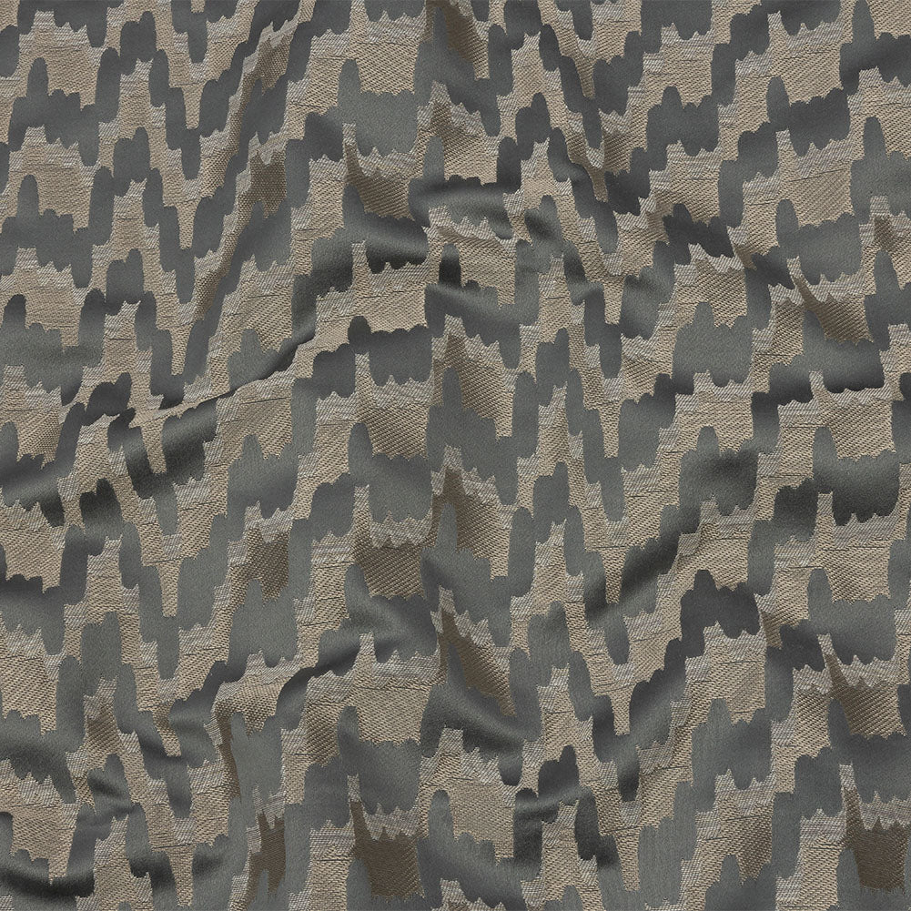 Drapery Jacquard - Slate Abstract Clouds - British Imported