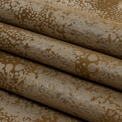 Metallic Drapery Jacquard - Brass Pebbly Spots - British Imported Folded