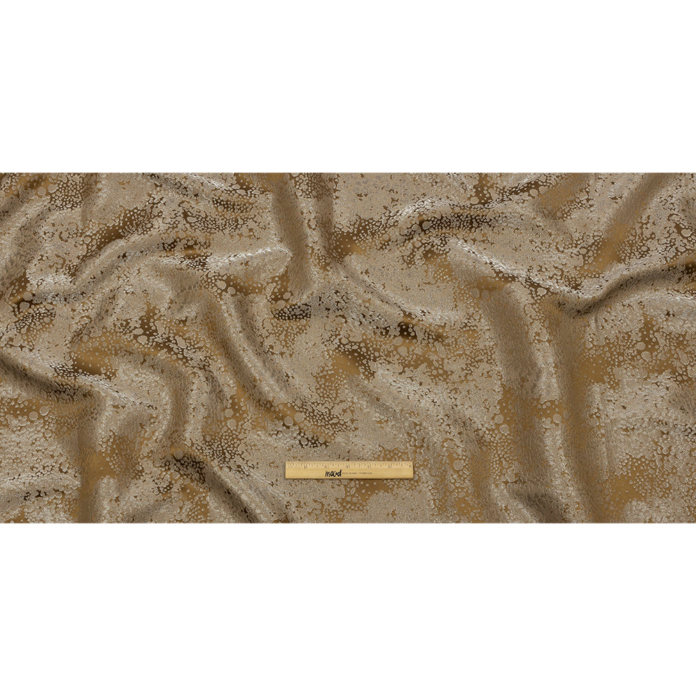 Metallic Drapery Jacquard - Brass Pebbly Spots - British Imported Full
