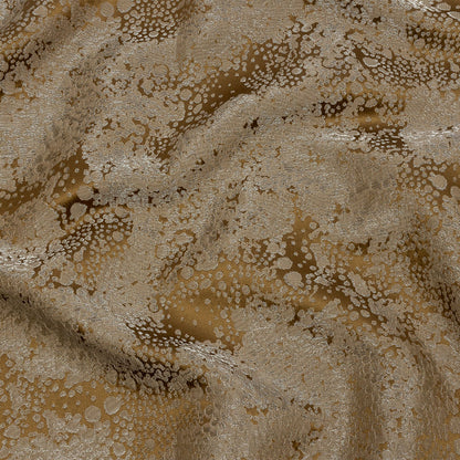 Metallic Drapery Jacquard - Brass Pebbly Spots - British Imported