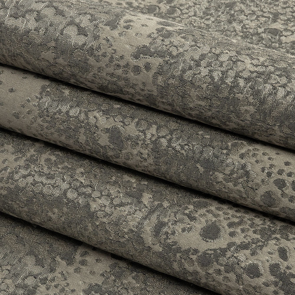 Metallic Drapery Jacquard - Fossil Pebbly Spots - British Imported Folded