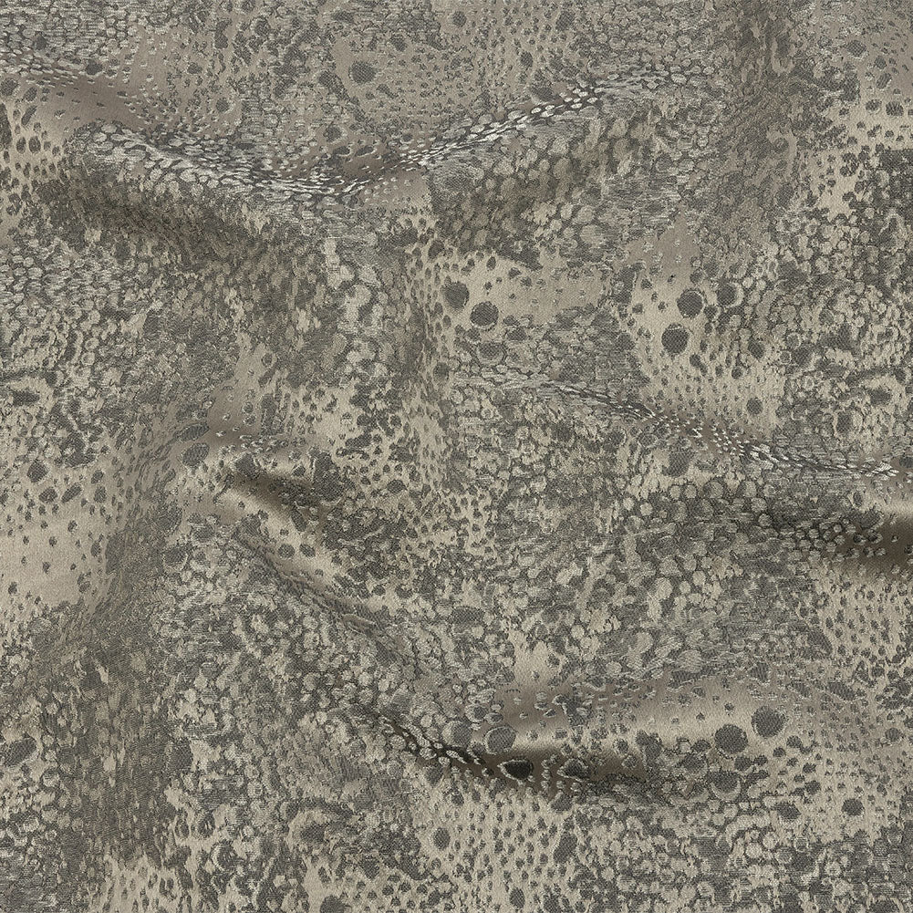 Metallic Drapery Jacquard - Fossil Pebbly Spots - British Imported