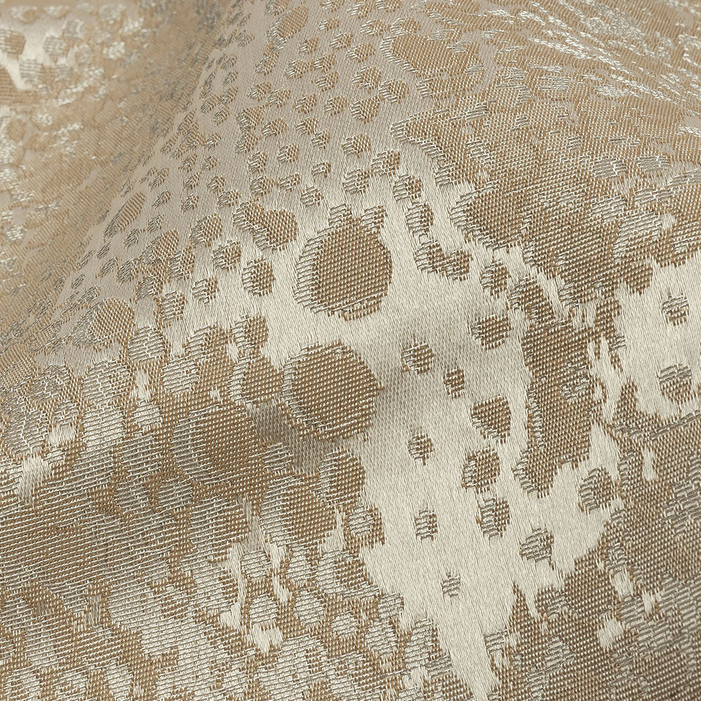 Metallic Drapery Jacquard - Sandstone Pebbly Spots - British Imported Detail