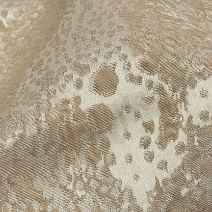 Metallic Drapery Jacquard - Sandstone Pebbly Spots - British Imported Detail