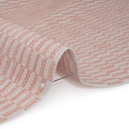 Textured Polyester and Cotton Woven - Blush Rectangle Checks - British Imported