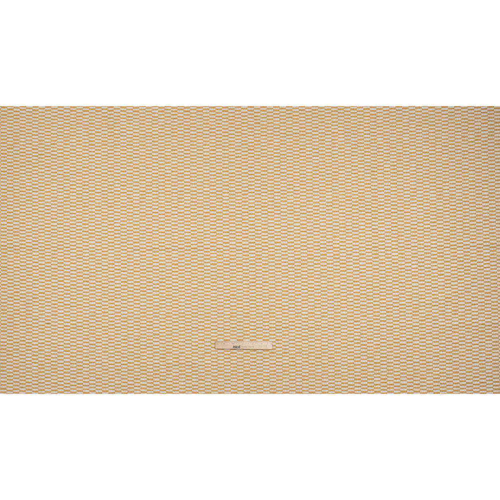 Textured Polyester and Cotton Woven - Marigold Rectangle Checks - British Imported - Full