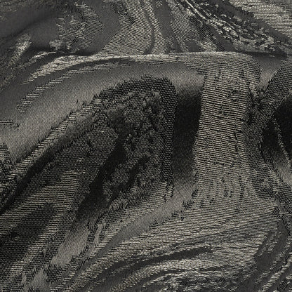 Metallic Drapery Jacquard - Charcoal Metamorphic Swirls - British Imported Detail