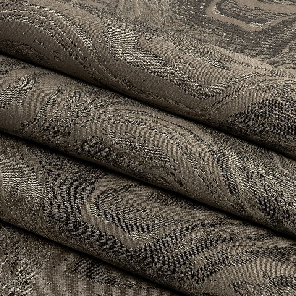 Metallic Drapery Jacquard - Fossil Metamorphic Swirls - British Imported Folded