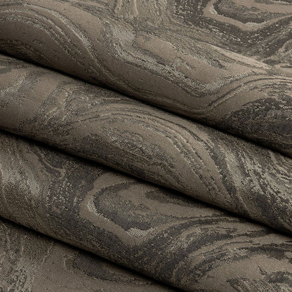 Metallic Drapery Jacquard - Fossil Metamorphic Swirls - British Imported Folded