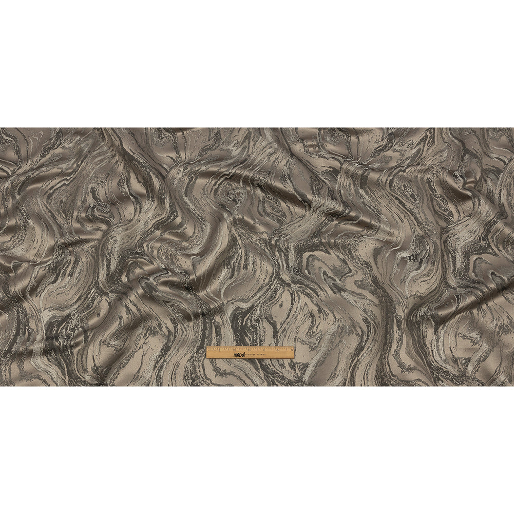 Metallic Drapery Jacquard - Fossil Metamorphic Swirls - British Imported Full