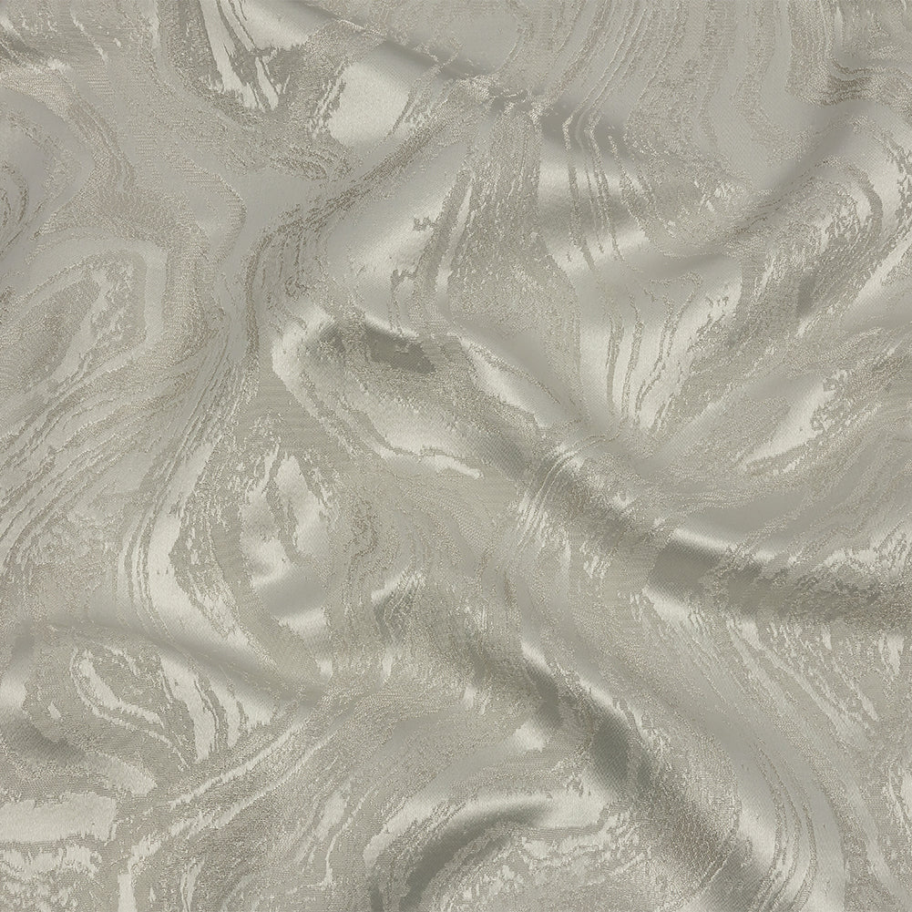 Metallic Drapery Jacquard - Glacier Metamorphic Swirls - British Imported