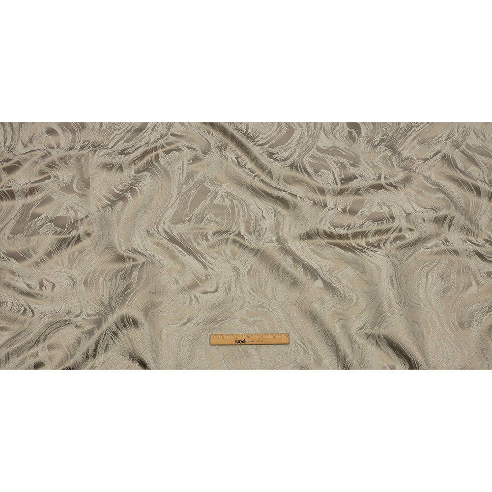 Metallic Drapery Jacquard - Limestone Metamorphic Swirls - British Imported Full