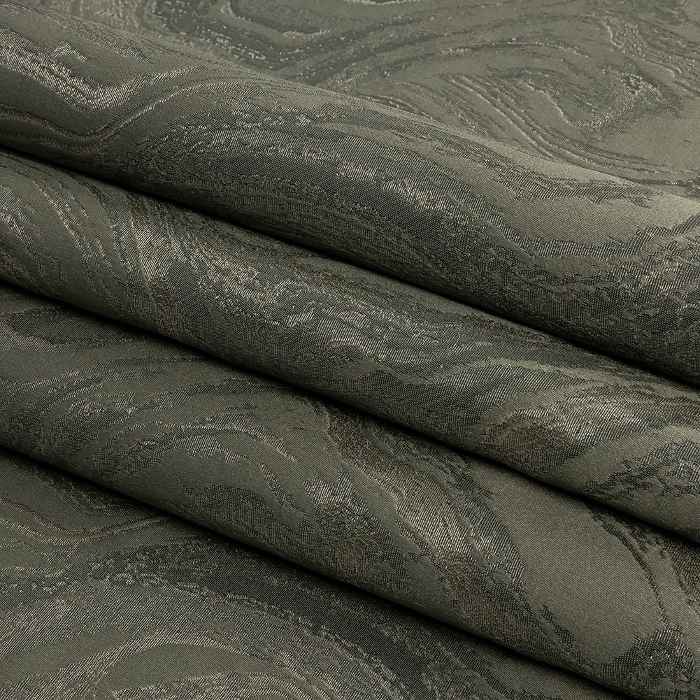Metallic Drapery Jacquard - Mineral Metamorphic Swirls - British Imported Folded