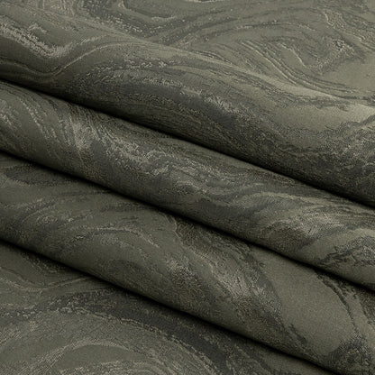 Metallic Drapery Jacquard - Mineral Metamorphic Swirls - British Imported Folded