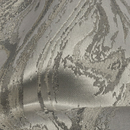 Metallic Drapery Jacquard - Platinum Metamorphic Swirls - British Imported Detail