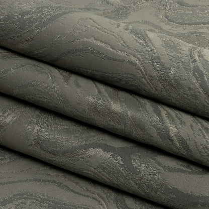 Metallic Drapery Jacquard - Slate Metamorphic Swirls - British Imported Folded