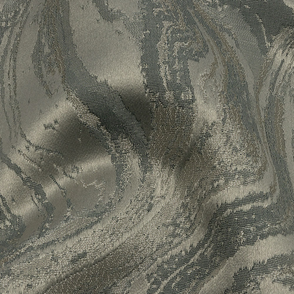 Metallic Drapery Jacquard - Slate Metamorphic Swirls - British Imported Detail