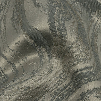 Metallic Drapery Jacquard - Slate Metamorphic Swirls - British Imported Detail