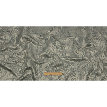 Metallic Drapery Jacquard - Slate Metamorphic Swirls - British Imported Full