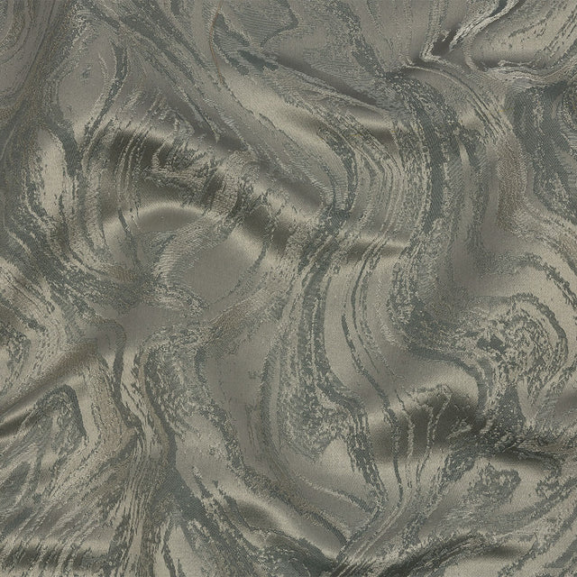 Metallic Drapery Jacquard - Slate Metamorphic Swirls - British Imported
