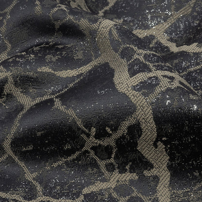 Metallic Drapery Jacquard - Flint Marble Veins - British Imported Detail