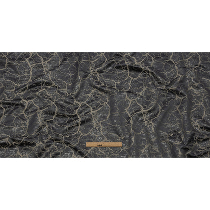 Metallic Drapery Jacquard - Flint Marble Veins - British Imported Full