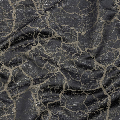 Metallic Drapery Jacquard - Flint Marble Veins - British Imported