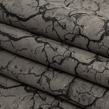 Metallic Drapery Jacquard - Fossil Marble Veins - British Imported Folded