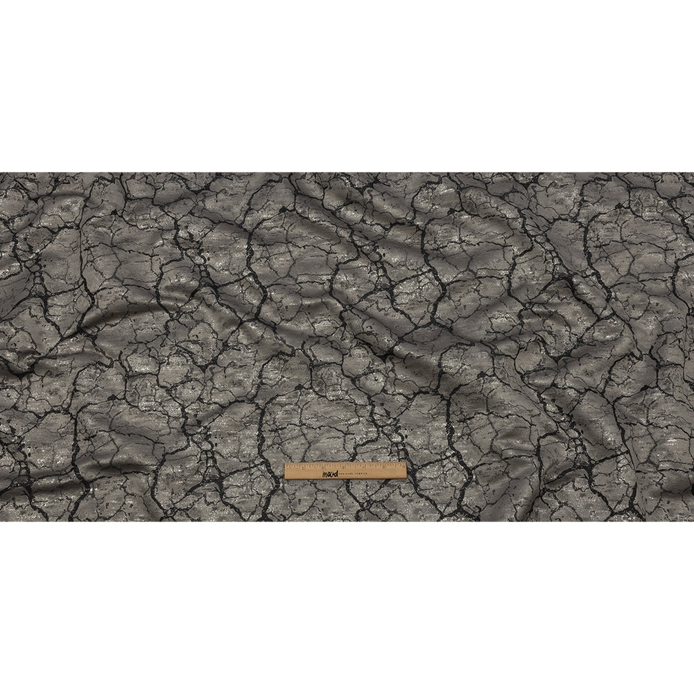 Metallic Drapery Jacquard - Fossil Marble Veins - British Imported Full