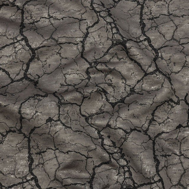 Metallic Drapery Jacquard - Fossil Marble Veins - British Imported